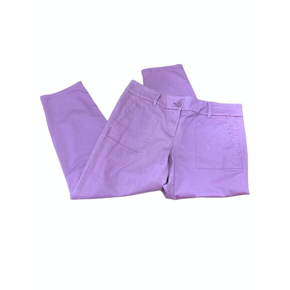 LOFT Outlet Mauve Modern Roll Cuff Chino Cotton Spandex Blend Size 10 - Picture 2 of 7